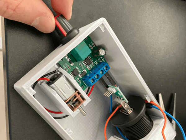 The internals of the mixer on an older model