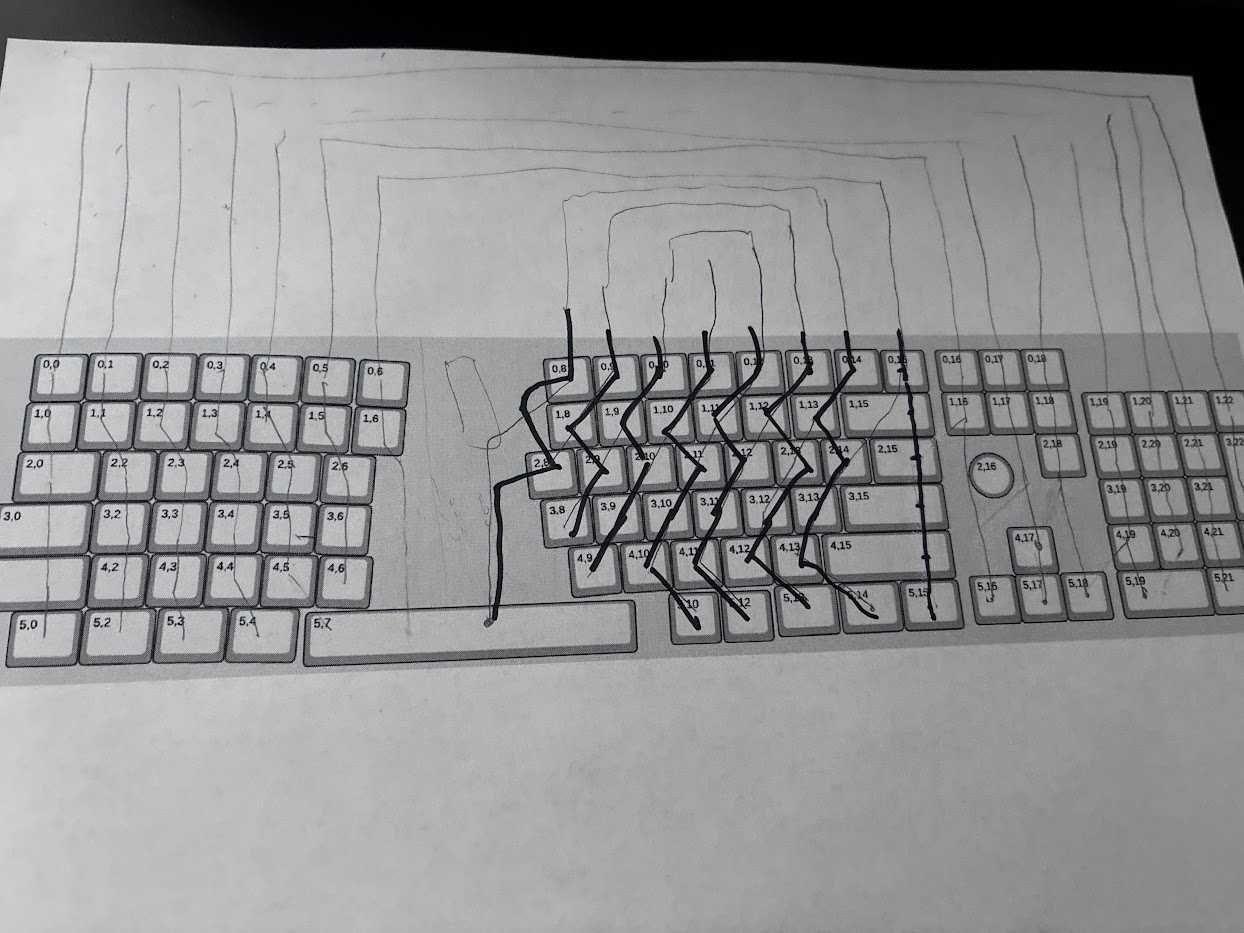 Keyboard wiring plan